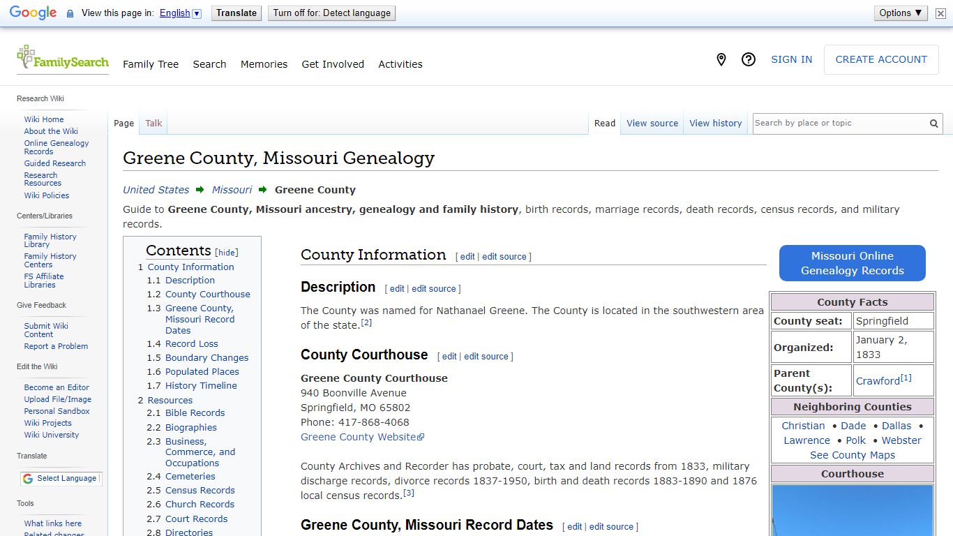 Greene County, Missouri Genealogy • FamilySearch